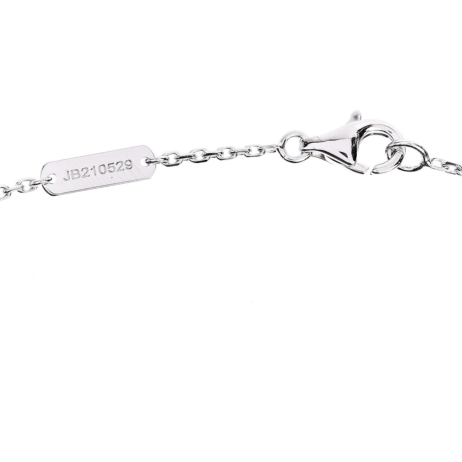 Van Cleef & Arpels 18K White Gold Mother of Pearl Vintage Alhambra Pendant Necklace 4 of 6