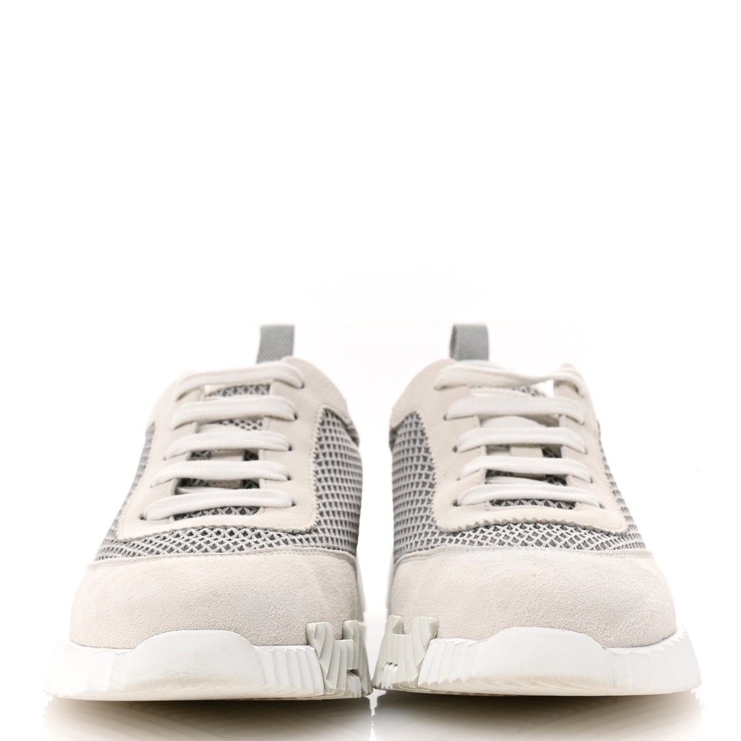 Air Mesh Suede Goatskin Bouncing Sneakers 38 Gris Lulea White