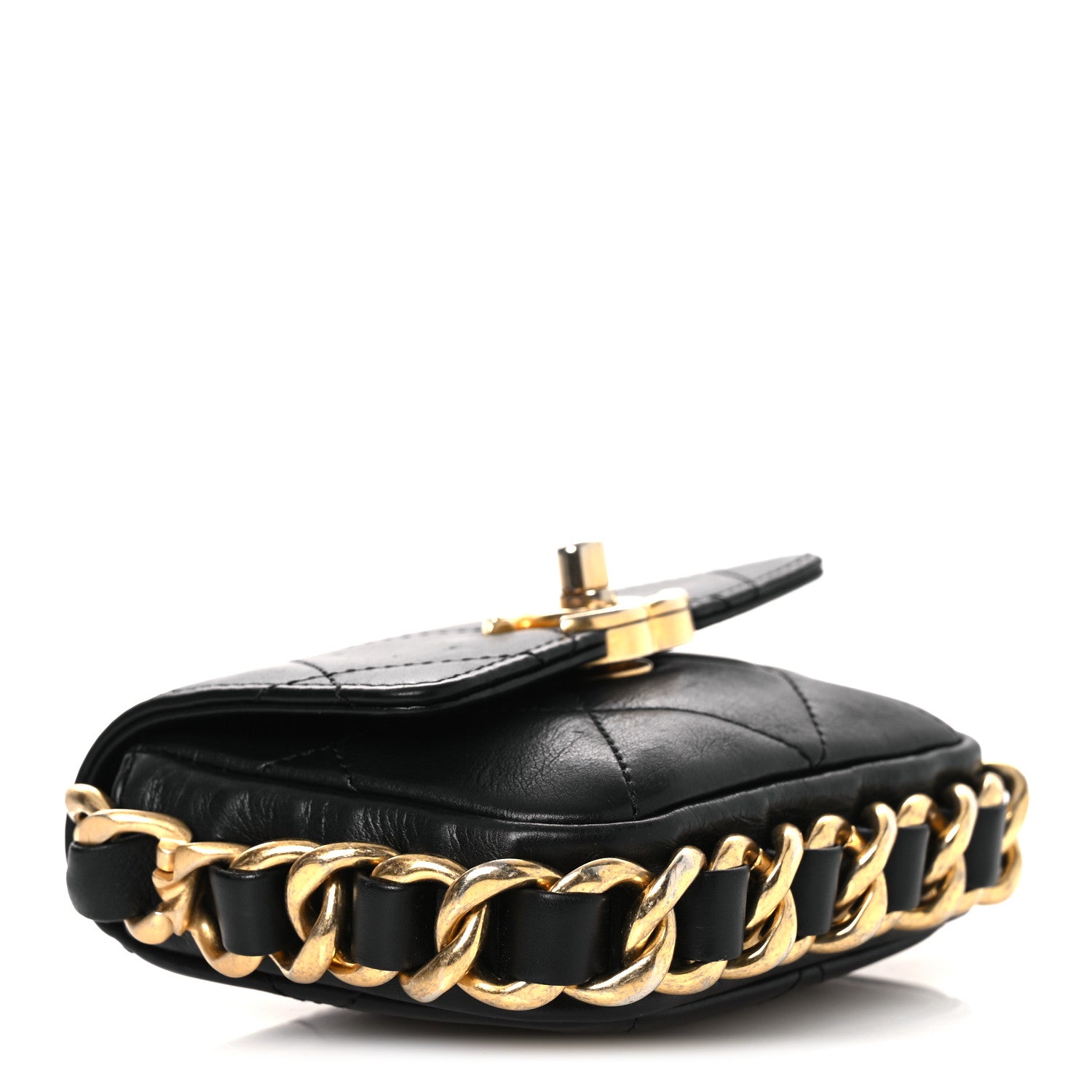 Chanel Calfskin Quilted Mini Framing Chain Bag Black 4 of 12