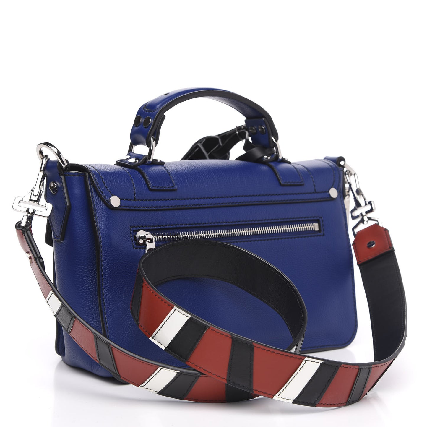 Grainy Calfskin Tiny PS1 Patchwork Satchel Blue