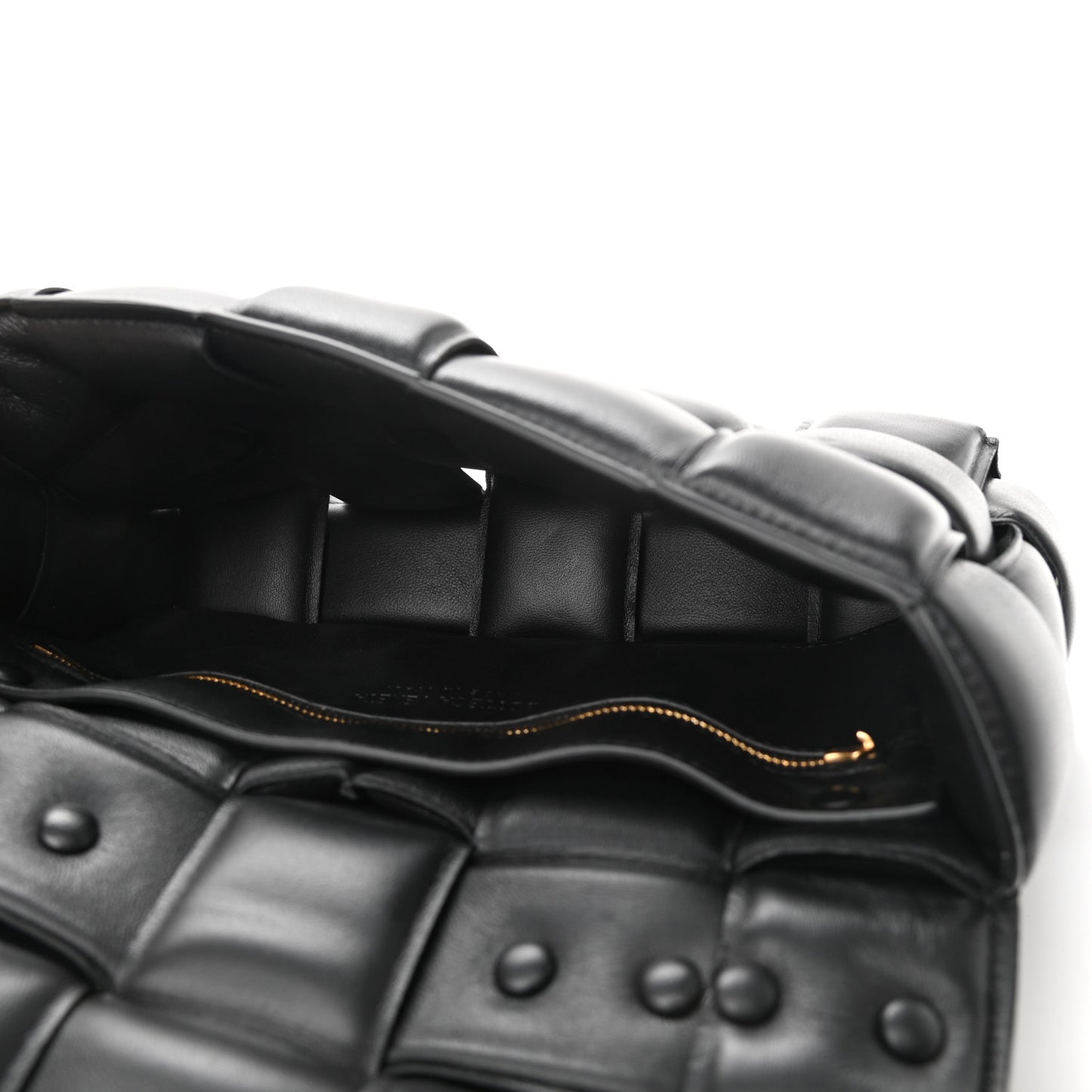 Lambskin Maxi Intreccio Padded Chain Cassette Crossbody Bag Black
