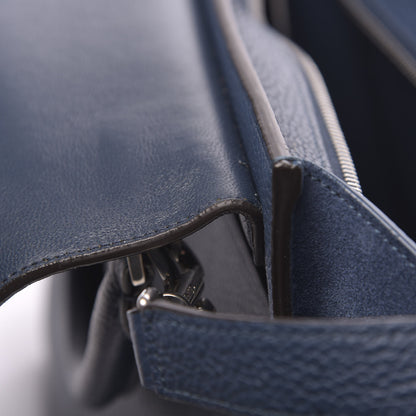 Celine Drummed Calfskin Suede Small Trapeze Ocean Blue 8 of 12