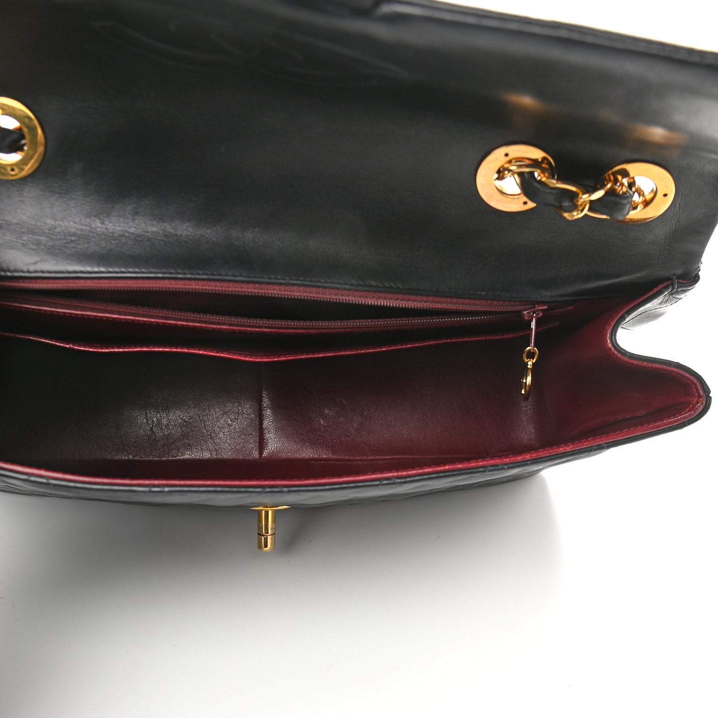 Lambskin Quilted XL Jumbo Single Flap Black