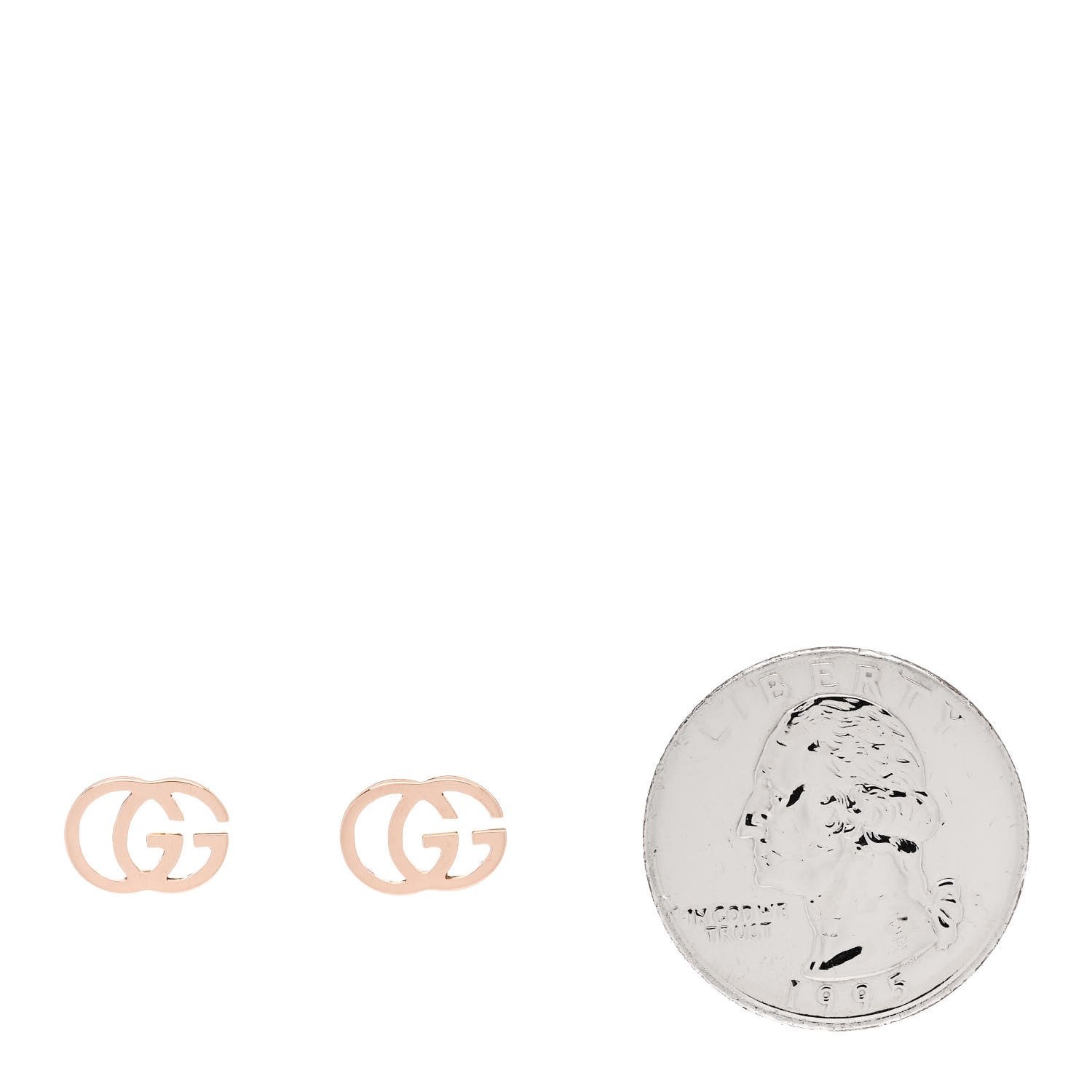 Gucci 18K Rose Gold GG Tissue Stud Earrings 2 of 4