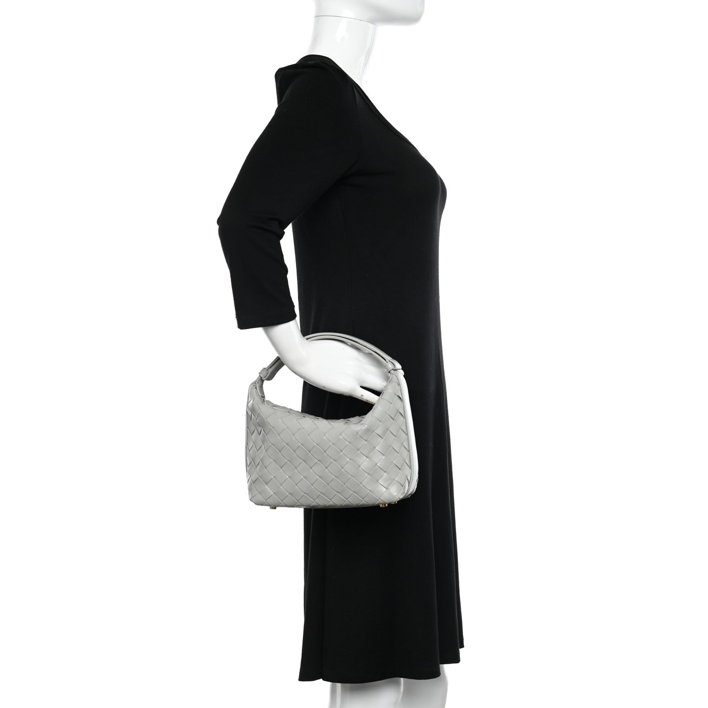 Calfskin Nappa Intrecciato Mini Wallace Agate Grey