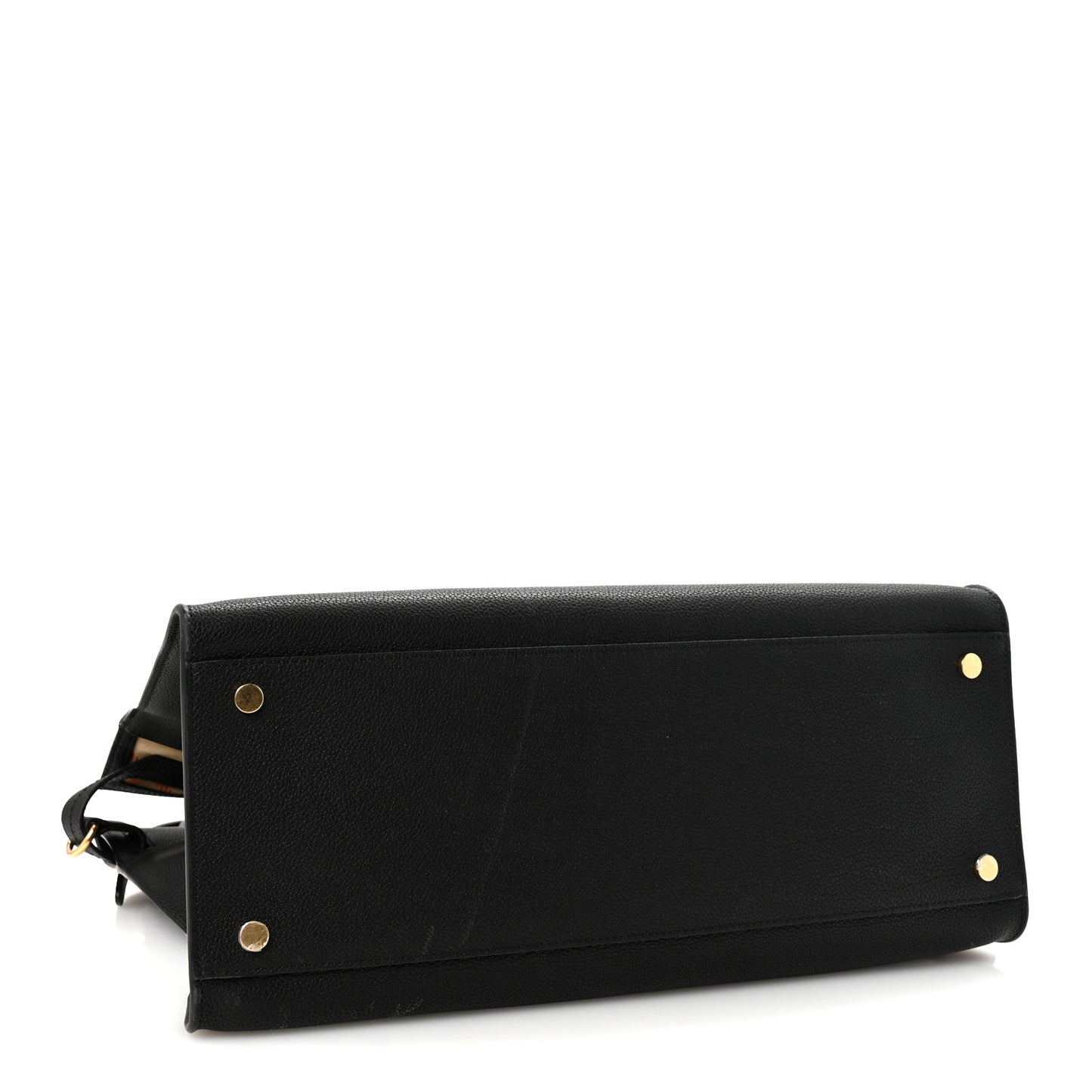 Grainy Calfskin Nova Check Small Cotswolds Tote Black