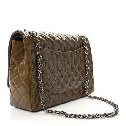 Chanel Patent Calfskin Quilted Maxi Double Flap Grey 3 of 10