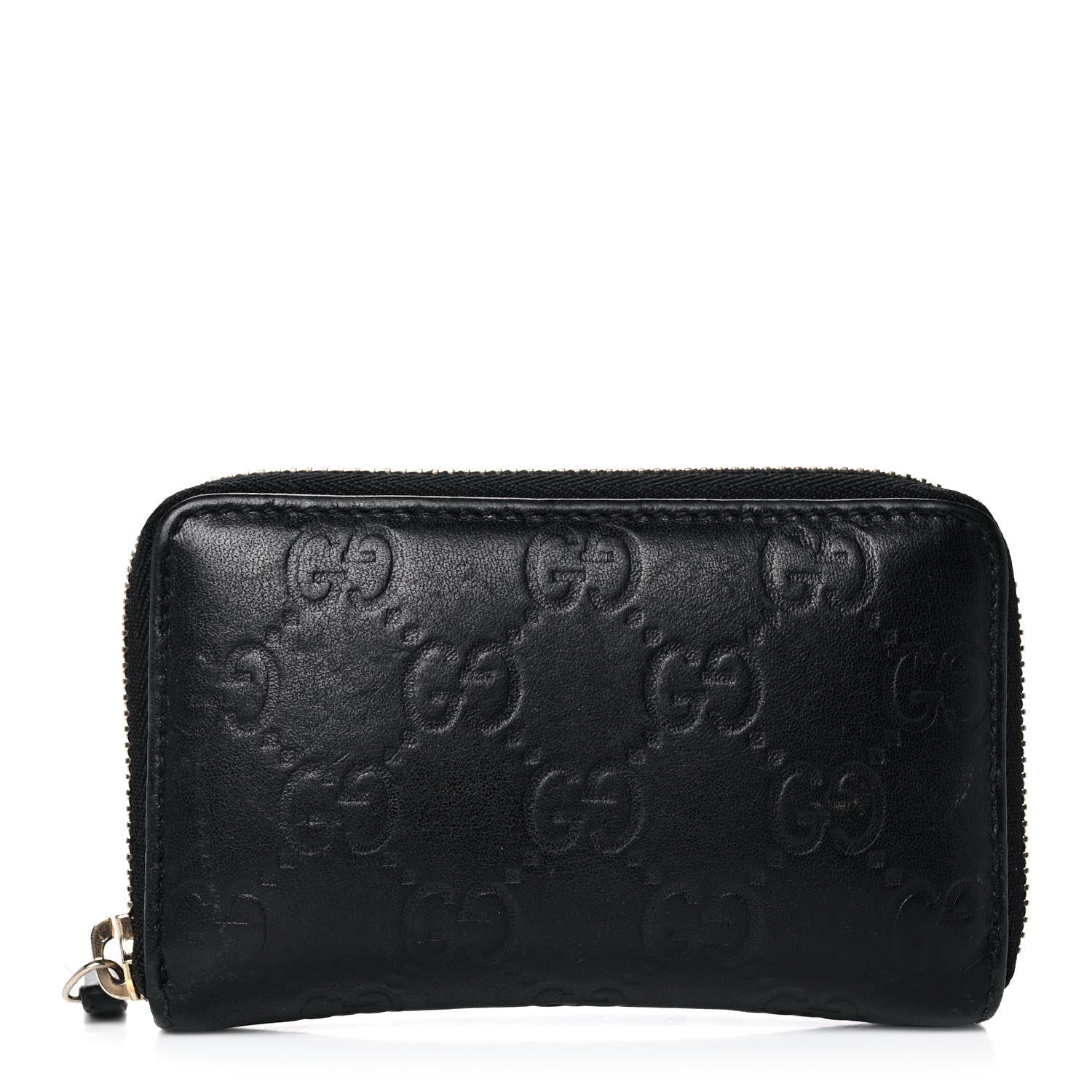 Gucci Guccissima Zip Around Card Case Black 1 of 12