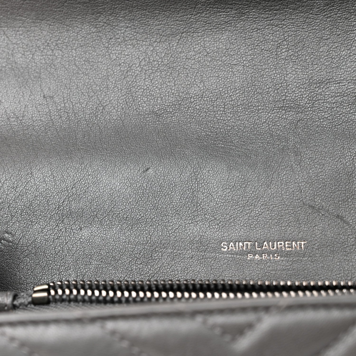 Saint Laurent Sheepskin Matelasse Chevron Monogram Medium College Bag Storm 11 of 12