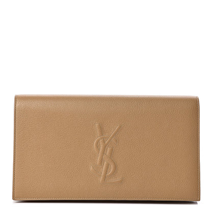 Saint Laurent Calfskin Monogram Large Belle De Jour Clutch Beige 1 of 9