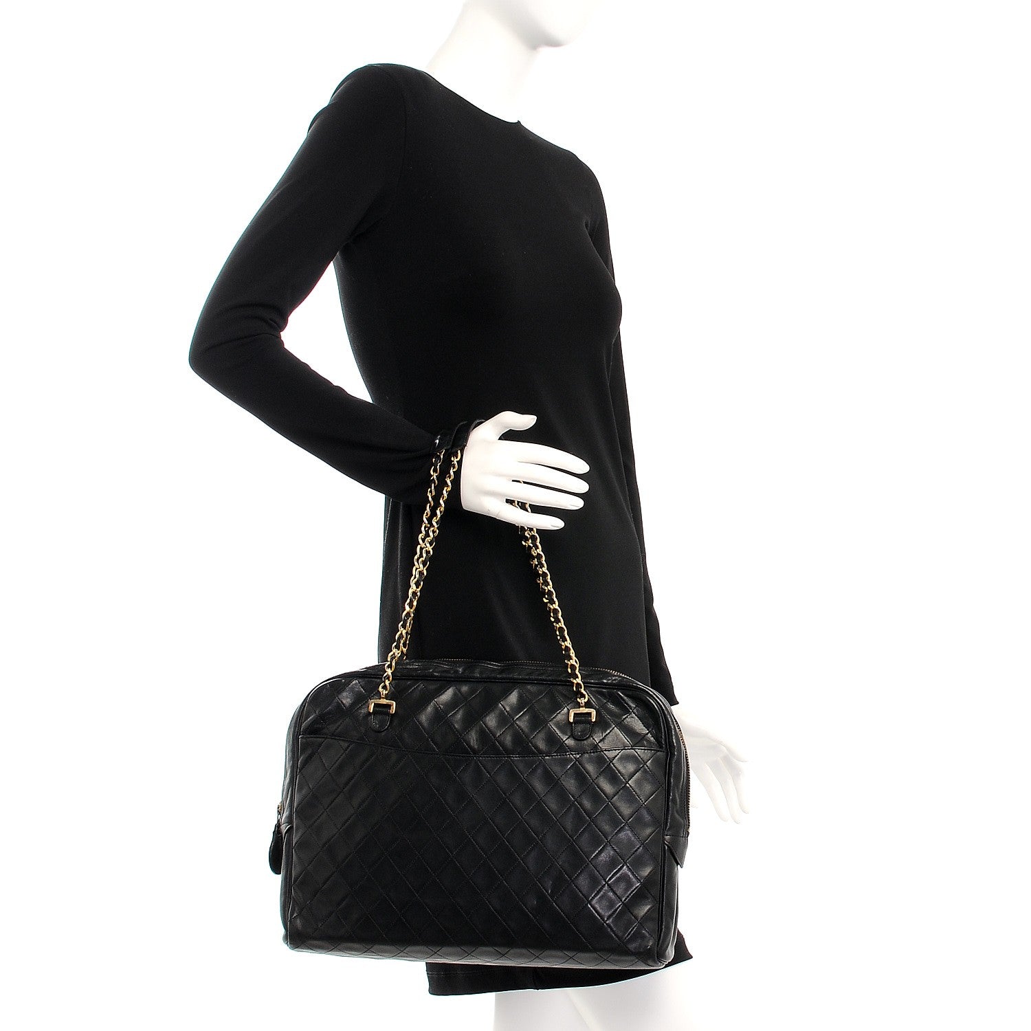 Chanel Lambskin Quilted Shoulder Bag Black 2 of 14