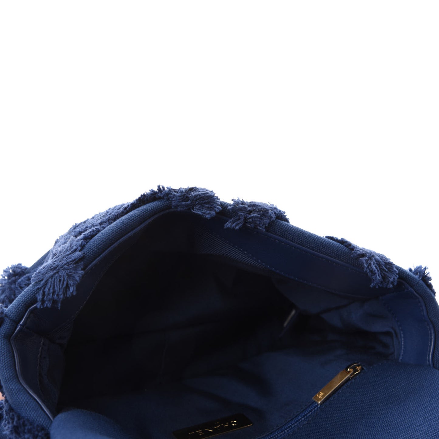 Cotton Canvas Quilted Medium Chanel 19 Flap Navy Blue