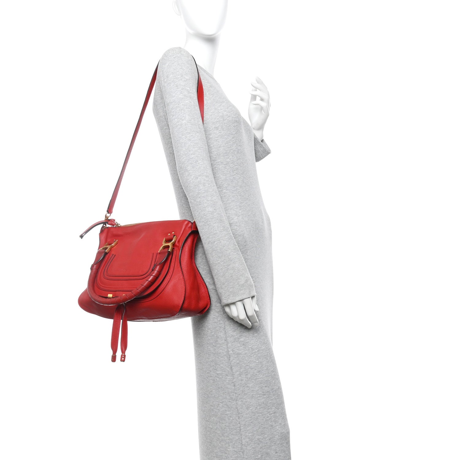 Chloe Calfskin Medium Marcie Satchel Red 2 of 10