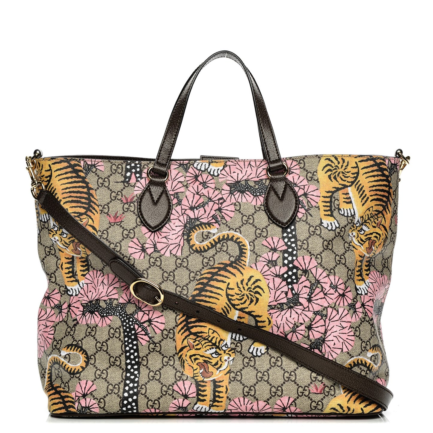Soft GG Supreme Monogram Bengal Medium Crossbody Tote Beige Pink