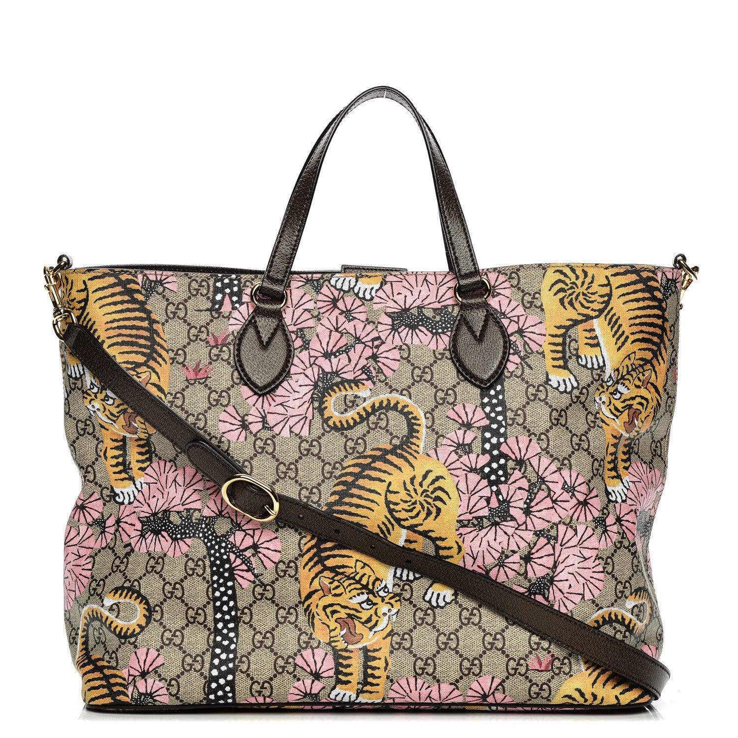 Gucci Soft GG Supreme Monogram Bengal Medium Crossbody Tote Beige Pink 1 of 8