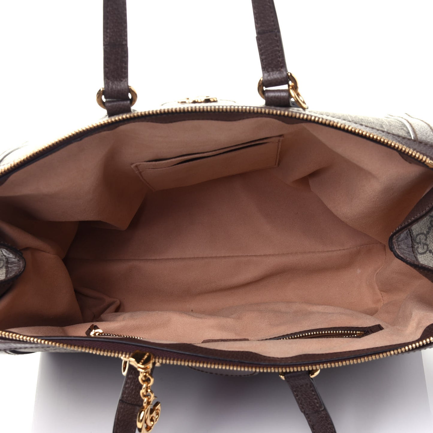 GG Supreme Monogram Web Medium Ophidia Tote Bag Brown