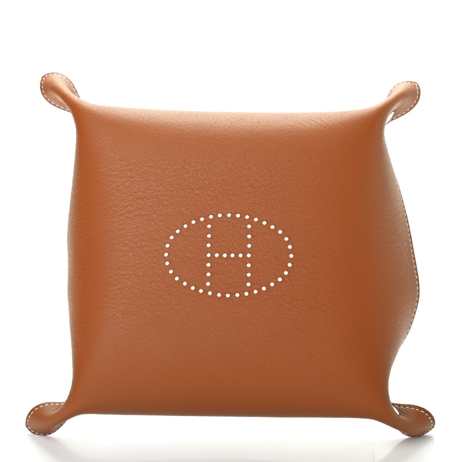 Hermes Taurillon Clemence Mises et Relances H'Dot Change Tray Bleu Regate Fauve 2 of 3