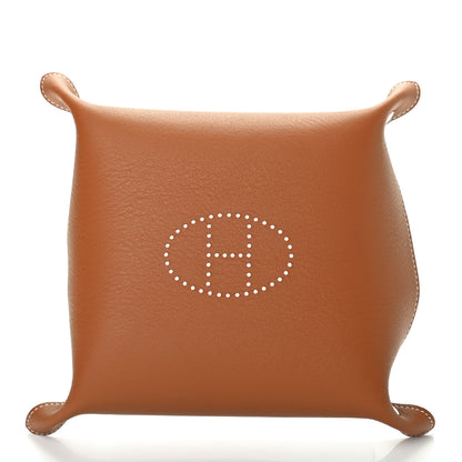 Hermes Taurillon Clemence Mises et Relances H'Dot Change Tray Bleu Regate Fauve 2 of 3