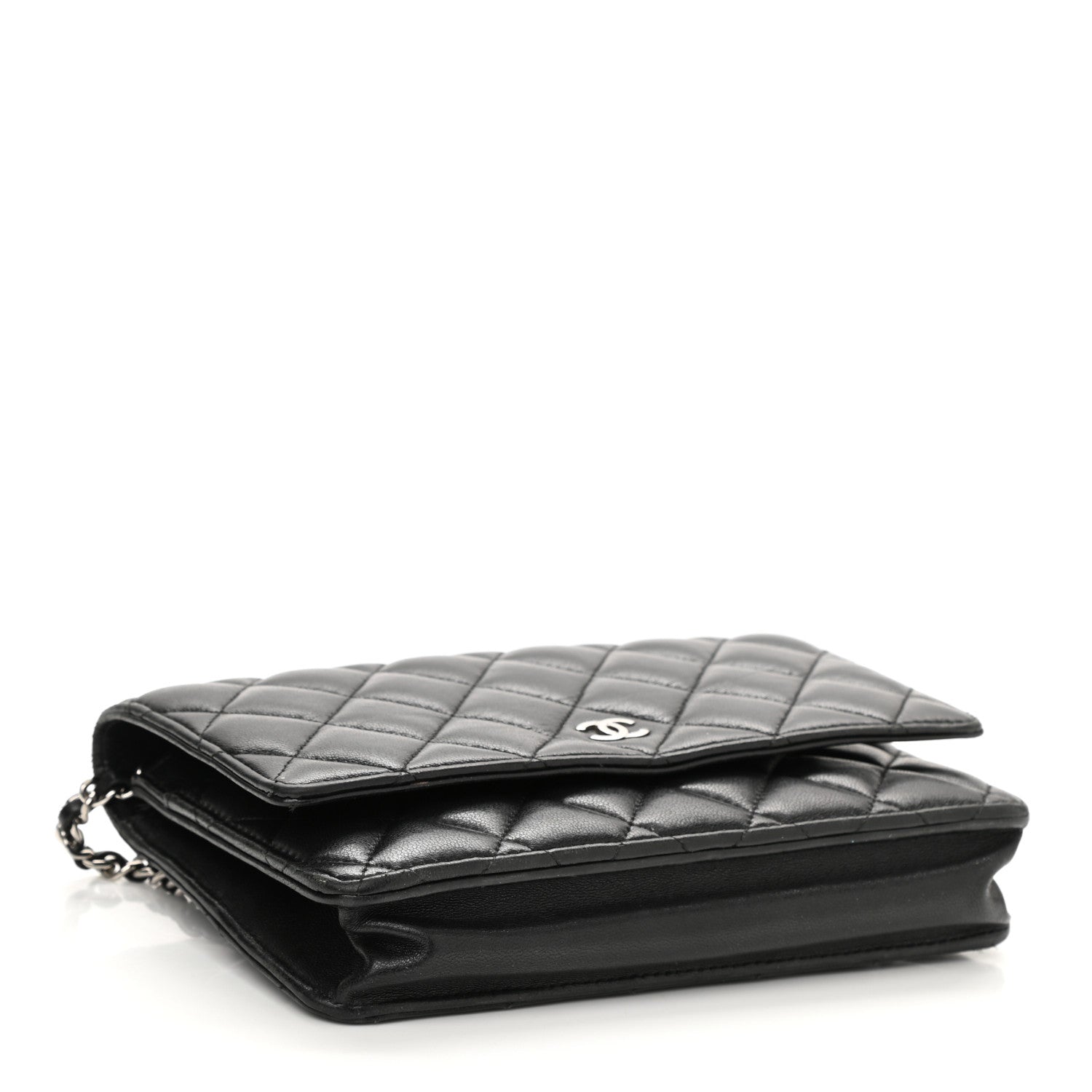 Chanel Lambskin Quilted Wallet On Chain WOC Black 4 of 11