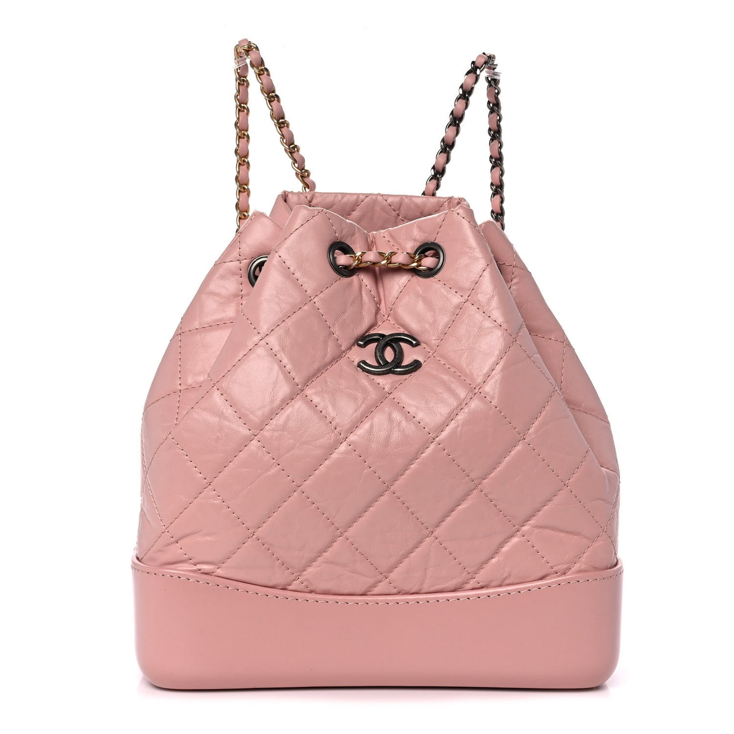 Aged Calfskin Quilted Small Gabrielle Backpack Pink