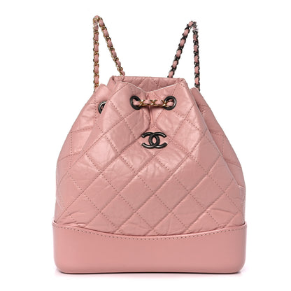 Chanel Aged Calfskin Quilted Small Gabrielle Backpack Pink 1 of 10