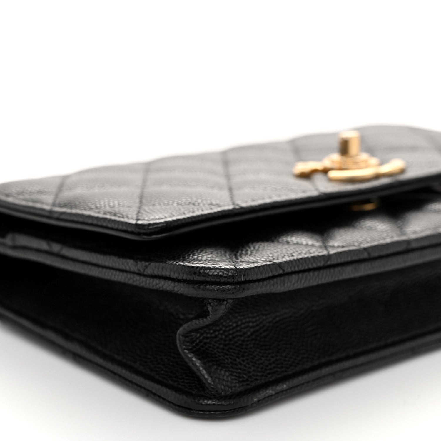 Chanel Caviar Quilted Camellia Wallet On Chain WOC Black 9 of 11