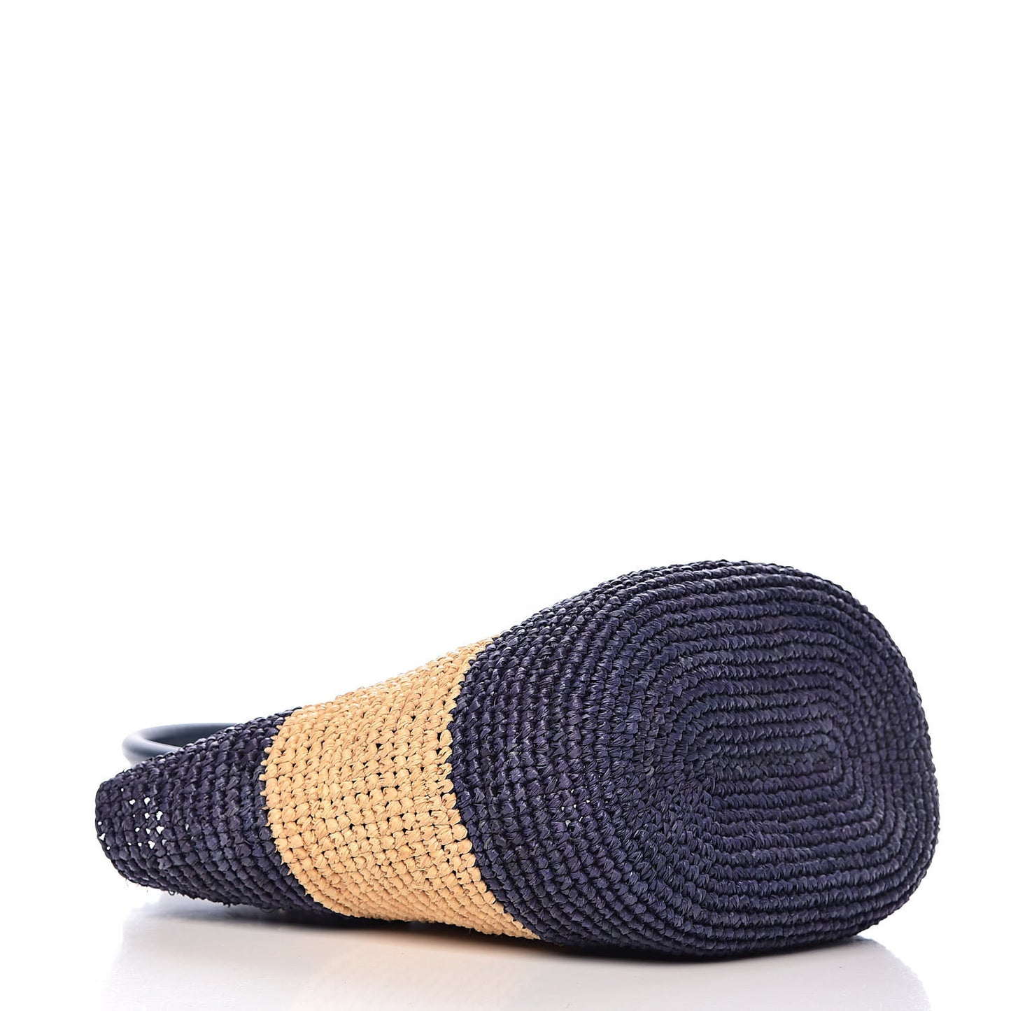 Raffia Bi-Color Panier Basket Tote Natural Bleu Tanzanite