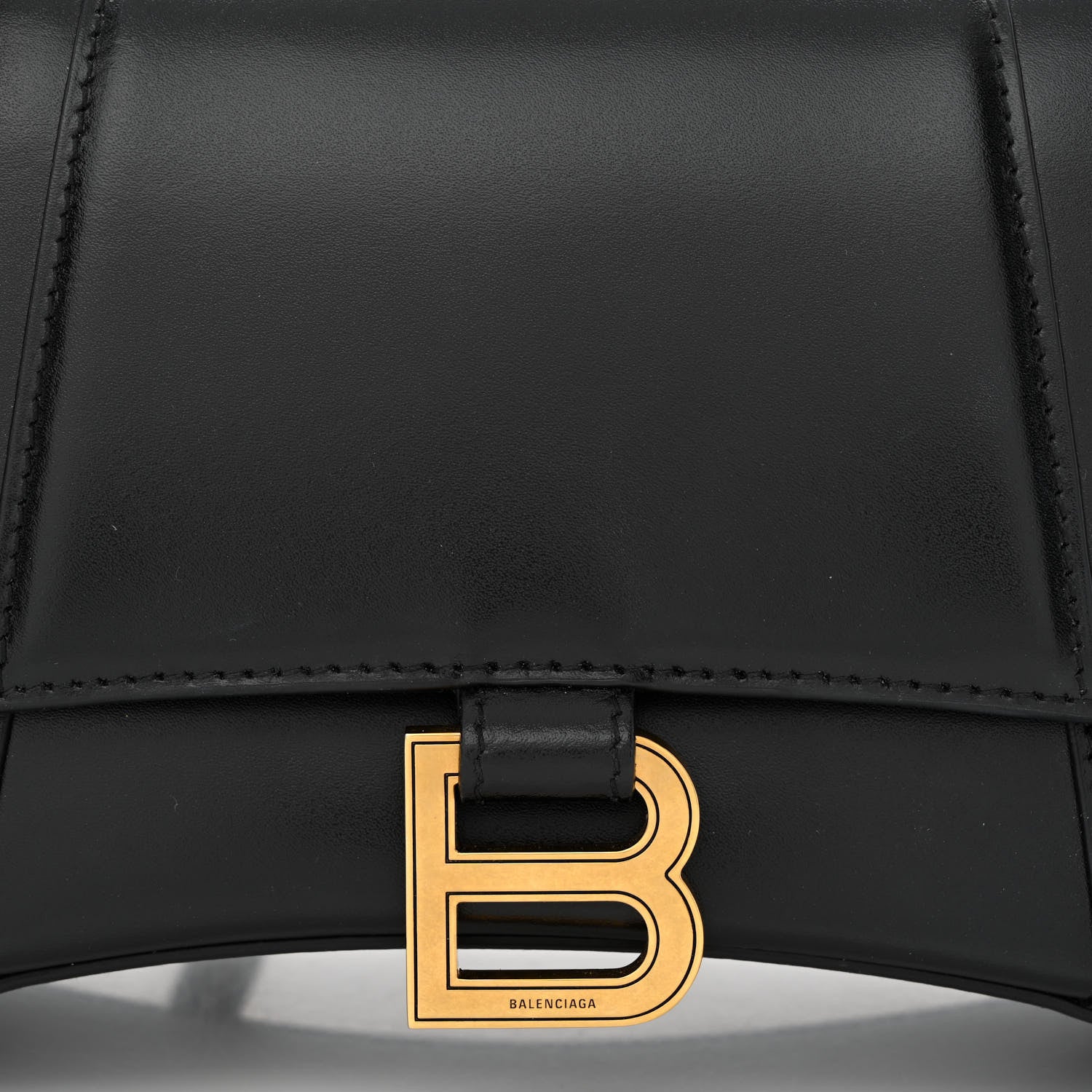 Balenciaga Shiny Box Calfskin Small Hourglass Top Handle Bag Black 9 of 13