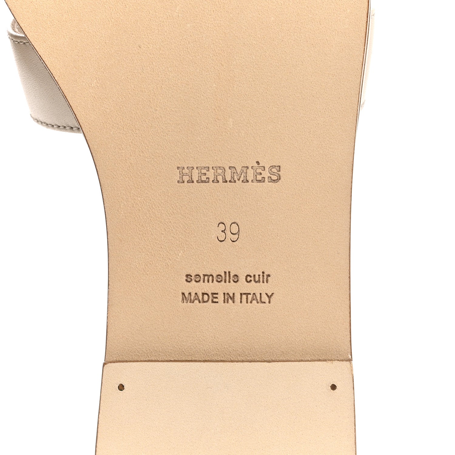 Hermes Box Calfskin Oran Sandals 39 Beige Nomade 39 7 of 10