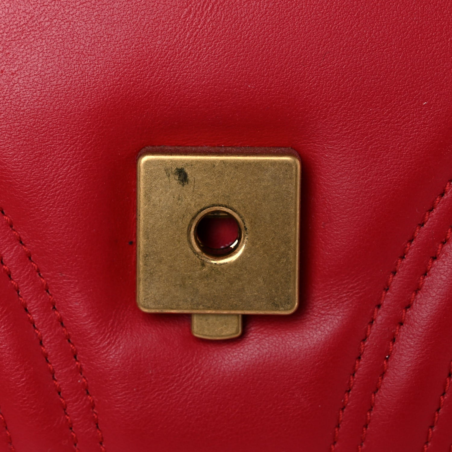 Gucci Calfskin Matelasse Small GG Marmont Top Handle Shoulder Bag Hibiscus Red 11 of 14