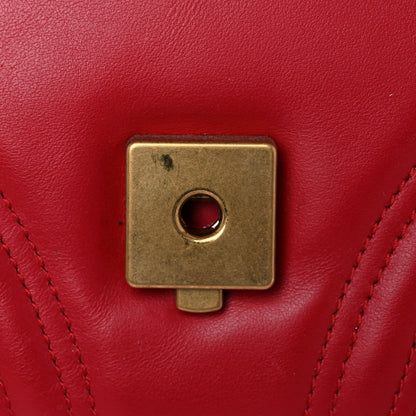 Gucci Calfskin Matelasse Small GG Marmont Top Handle Shoulder Bag Hibiscus Red 11 of 14