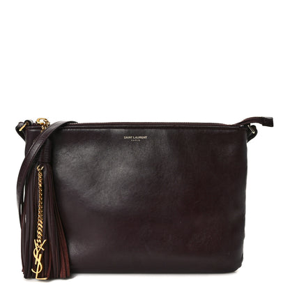 Saint Laurent Calfskin Teen Monogram Crossbody Bag Bordeaux 1 of 9