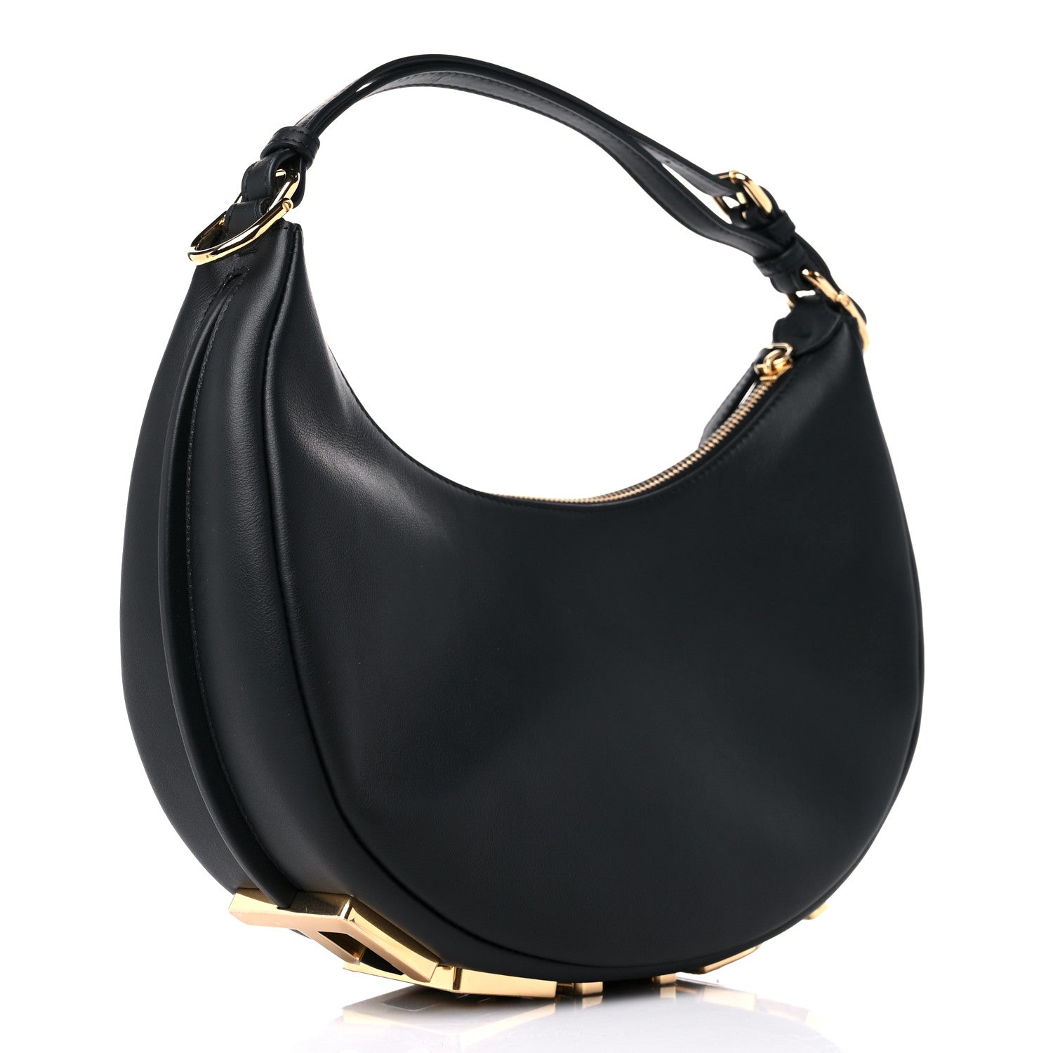 Fendi Vitello Grace Matte Small Fendigraphy Hobo Bag Black 3 of 10