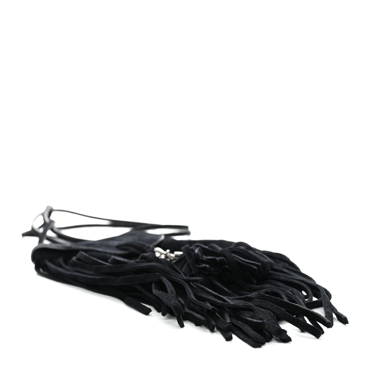 Suede Fringe Toy Monogram Anita Crossbody Bag Black
