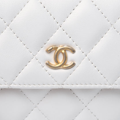 Chanel Lambskin Quilted Pearl Crush Clutch With Chain White 12 of 14