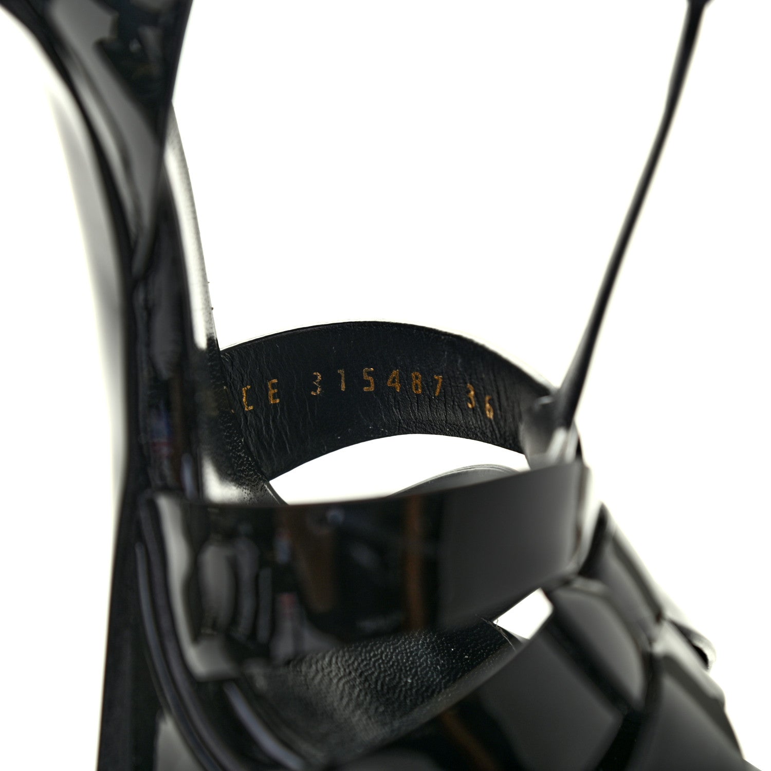 Saint Laurent Patent Tribute 105 Platform Sandals 36 Black 8 of 10