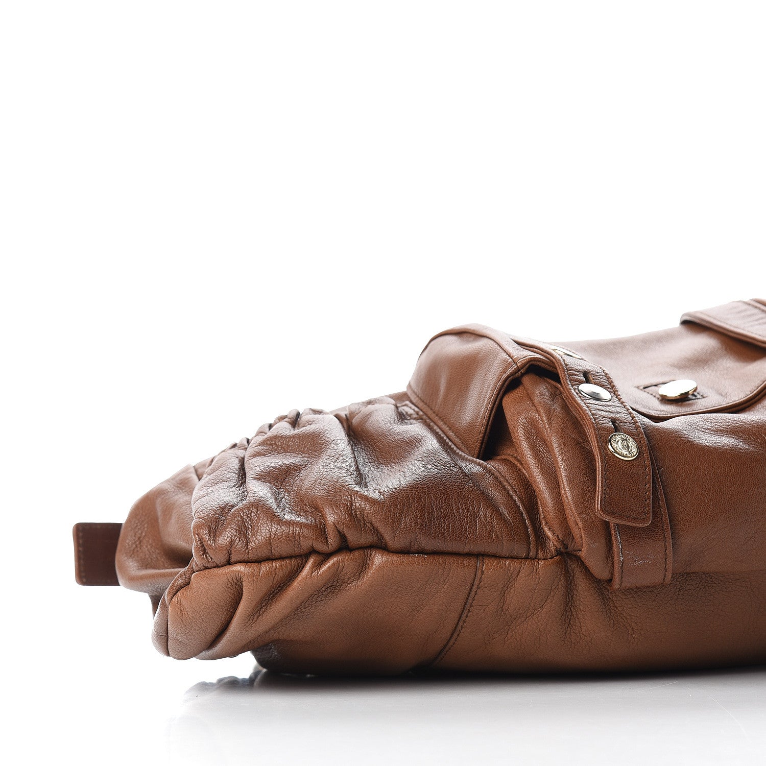 Saint Laurent Calfskin Large Mala Mala Horn Bag Cognac 6 of 8