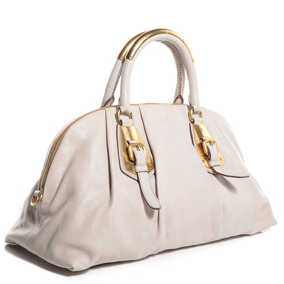 Prada Glace Calf Dome Satchel Talco 3 of 9