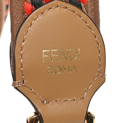 Fendi Ribbon Vitello King Logo Embossed Gingham Woven Adjustable Strap You 3 of 4