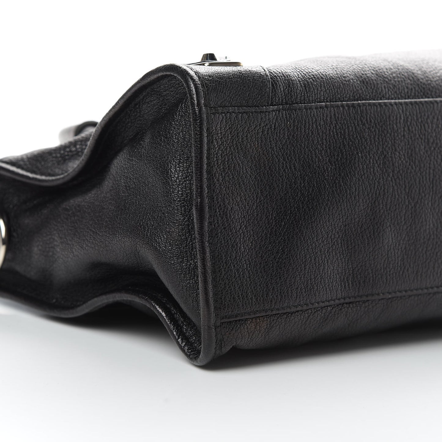 Chevre Silver Metallic Edge Hardware City Black