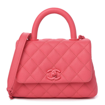 Chanel Caviar Quilted Incognito Extra Mini Coco Handle Flap Pink 1 of 10