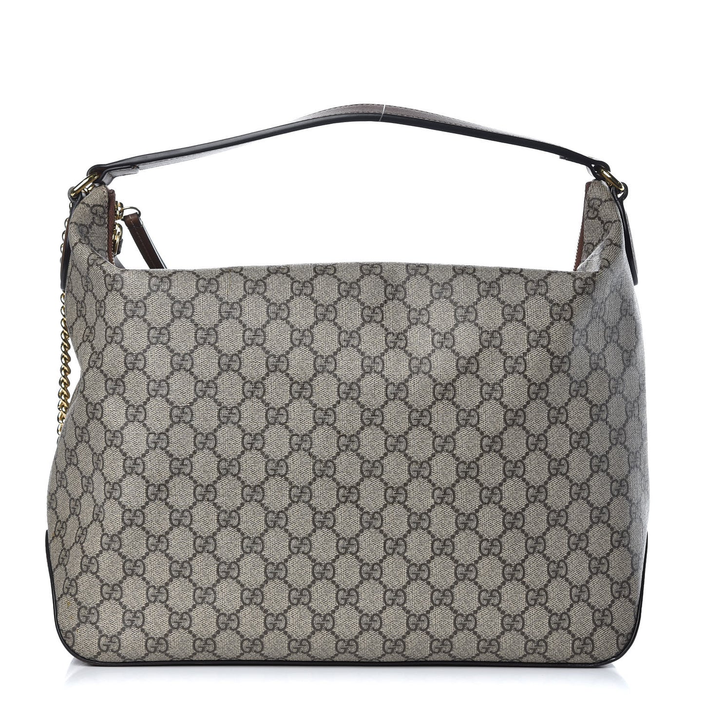 GG Supreme Monogram Large Linea A Hobo Light Brown