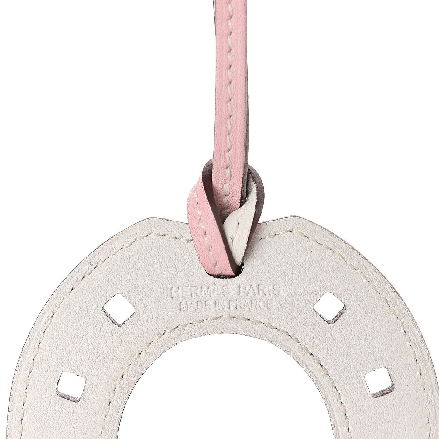 Swift Paddock Horseshoe Bag Charm Rose Sakura White