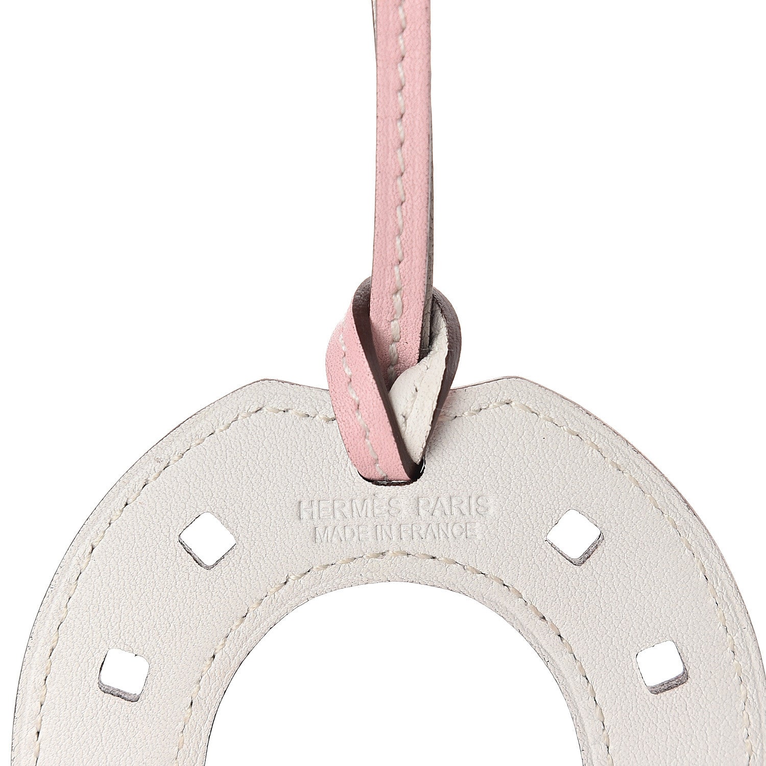 Hermes Swift Paddock Horseshoe Bag Charm Rose Sakura White 3 of 4