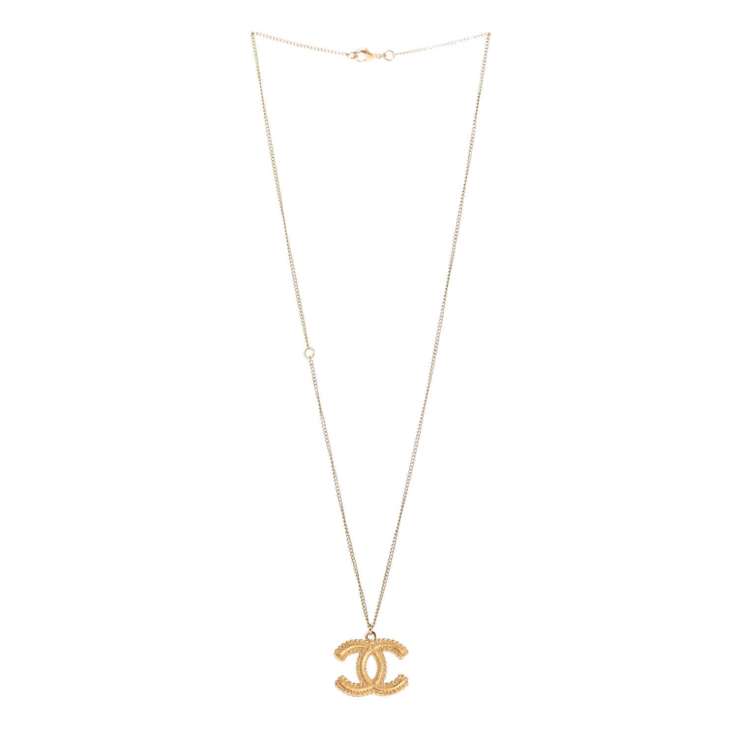 Chanel CC Necklace Matte Gold 3 of 5