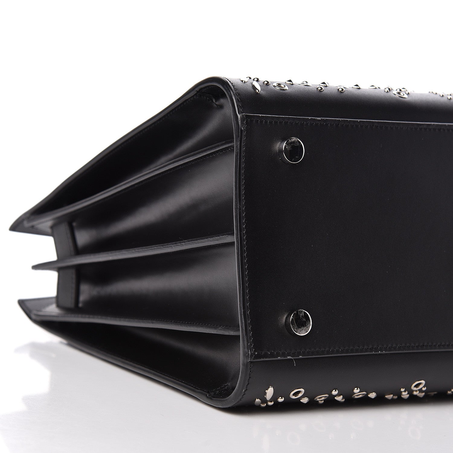 Saint Laurent Calfskin Perforated Bandana Studded Small Sac De Jour Black 9 of 10