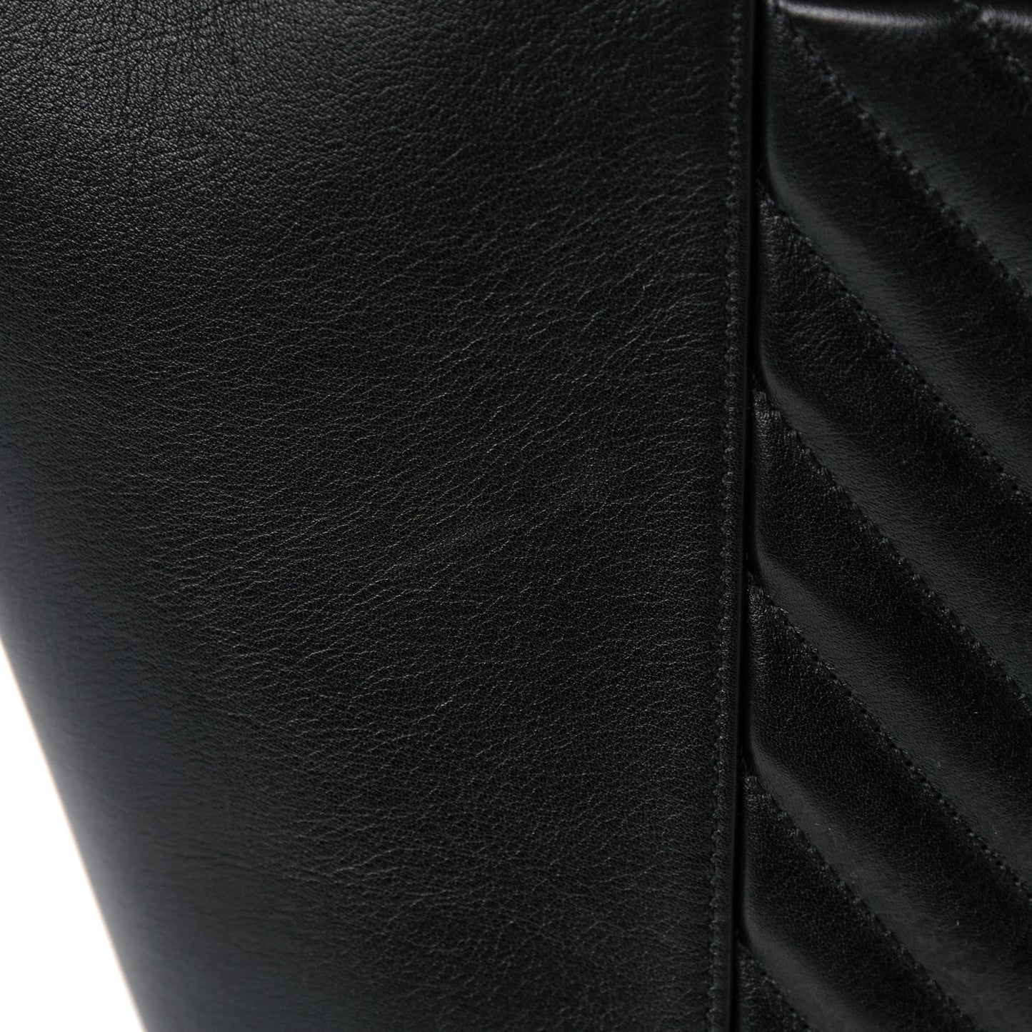 Calfskin Quilted Large Daily Shopping Bag Black