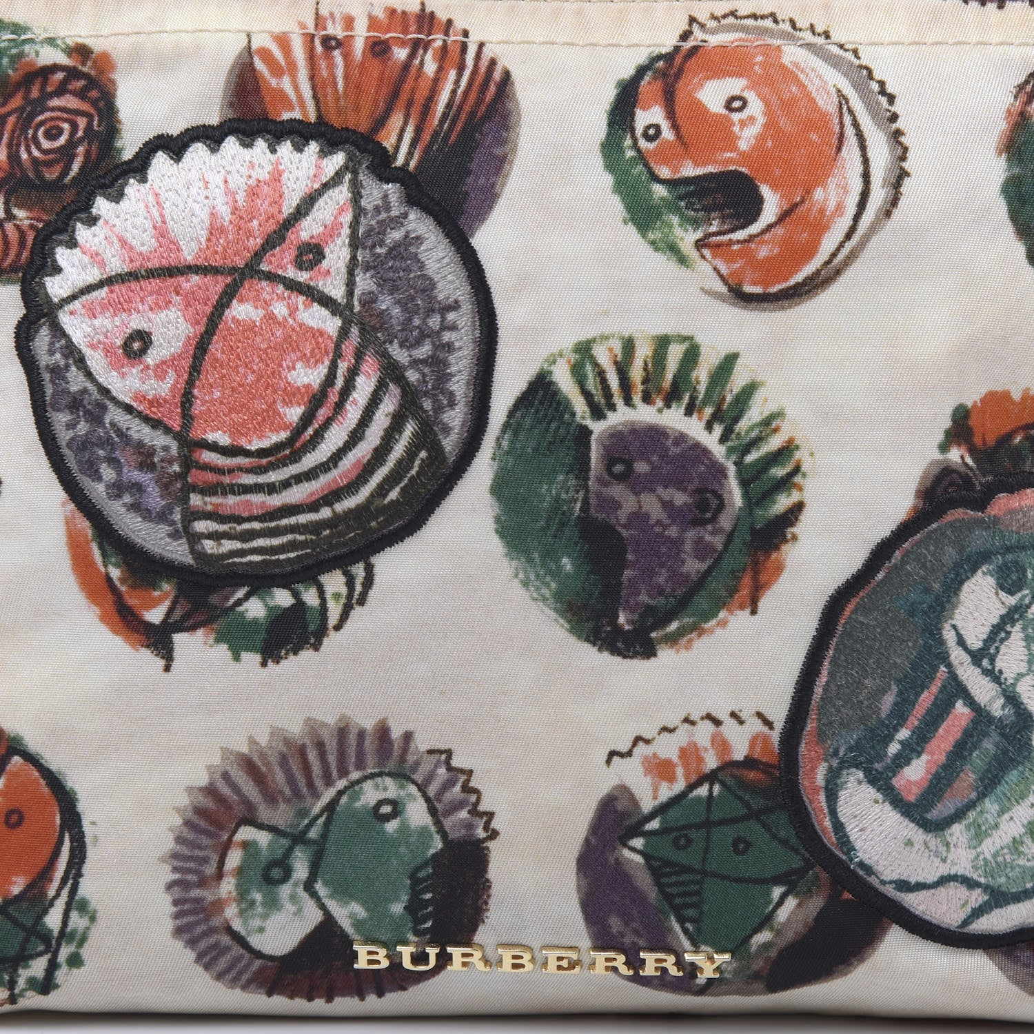 Burberry Technical Nylon Pallas Heads Print Large Zip Pouch Natural White 10 of 10
