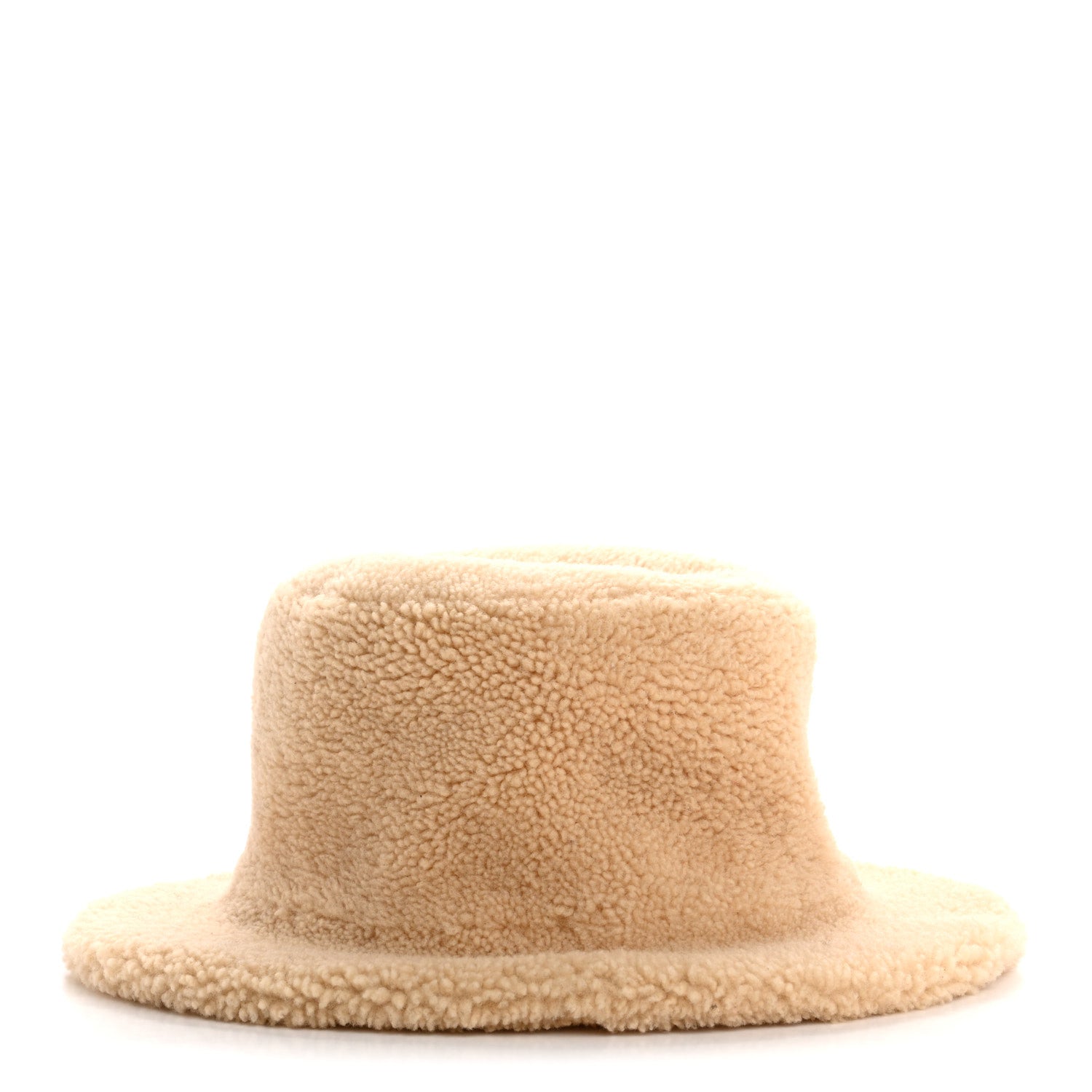 Hermes Shearling Womens Fauve Bucket Hat 57 Marron Tonka 5 of 8