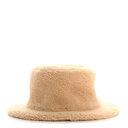 Hermes Shearling Womens Fauve Bucket Hat 57 Marron Tonka 5 of 8